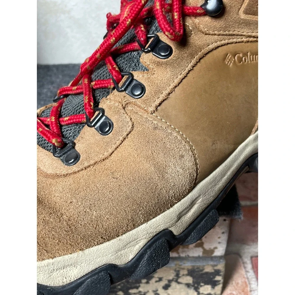 Columbia Mens Newton Ridge Plus II Waterproof Hiking Boots Brown Red BM2812 14W